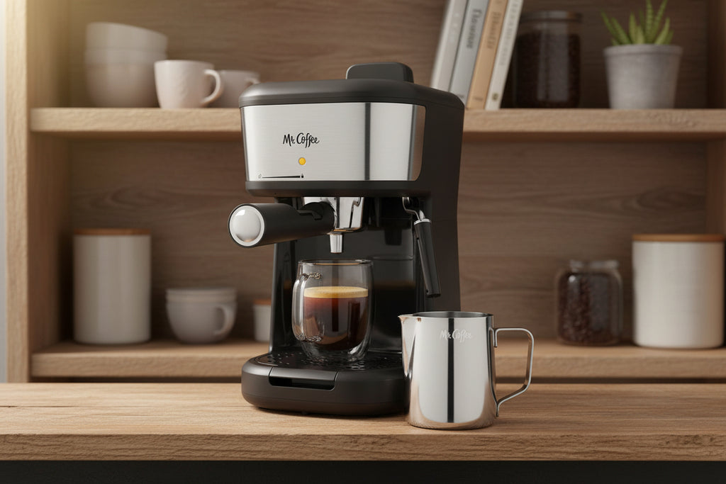 Barista-Style 4-Shot Espresso & Cappuccino Maker with Steam Wand & Milk Frother (20 oz)