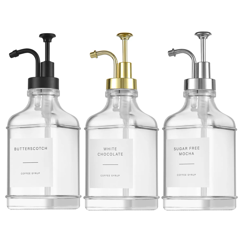 Barista Style Glass Syrup Dispenser – Coffee Syrup Pour Bottle